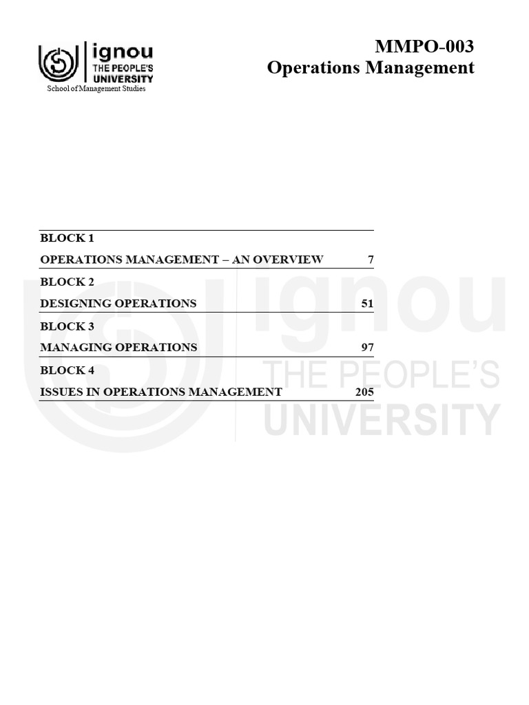 Block 1 | PDF | Operations Management | Labour Economics