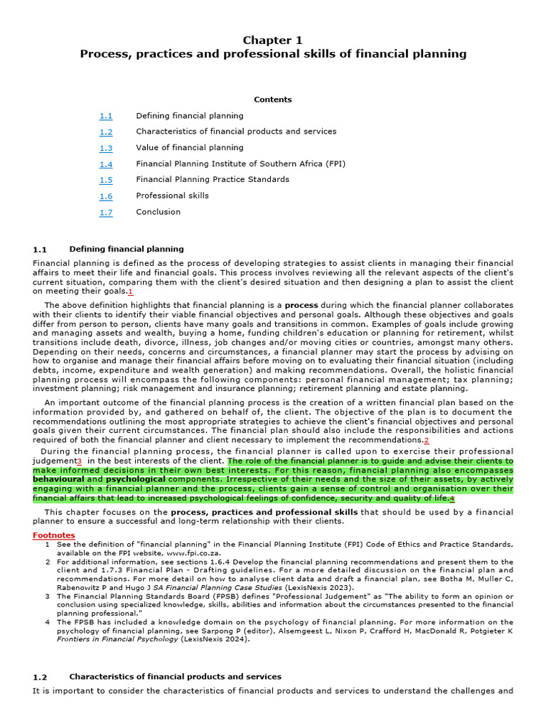 Financial Planning Process Overview | PDF | Conflict Of Interest ...
