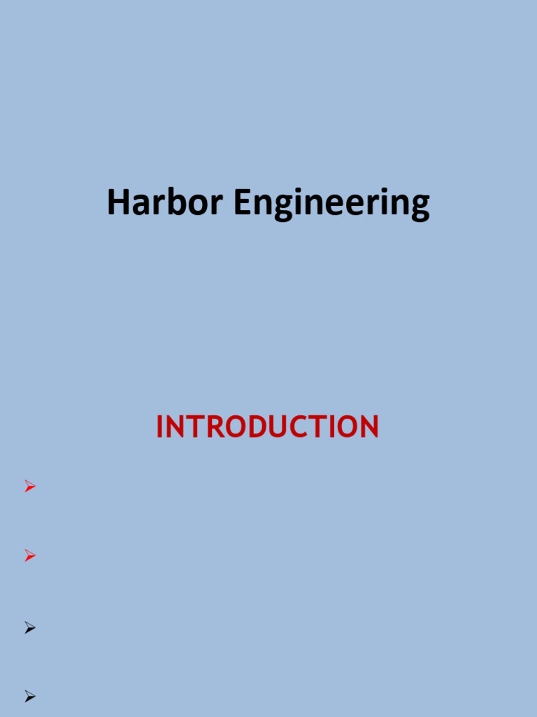 Overview of Harbor Engineering | PDF | Transport | Port