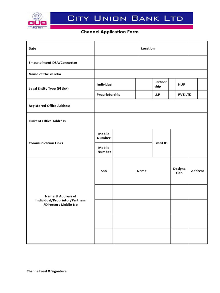 Channel Application Form | PDF | Business