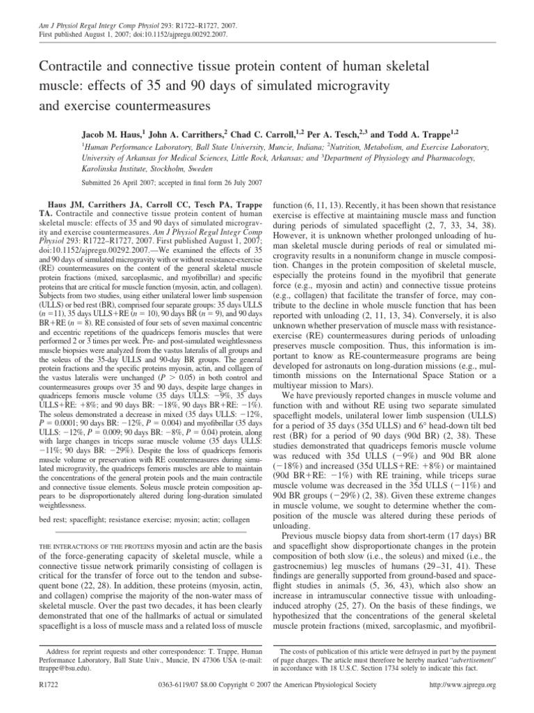 Haus Et Al 2007 Contractile and Connective Tissue Protein Content of ...
