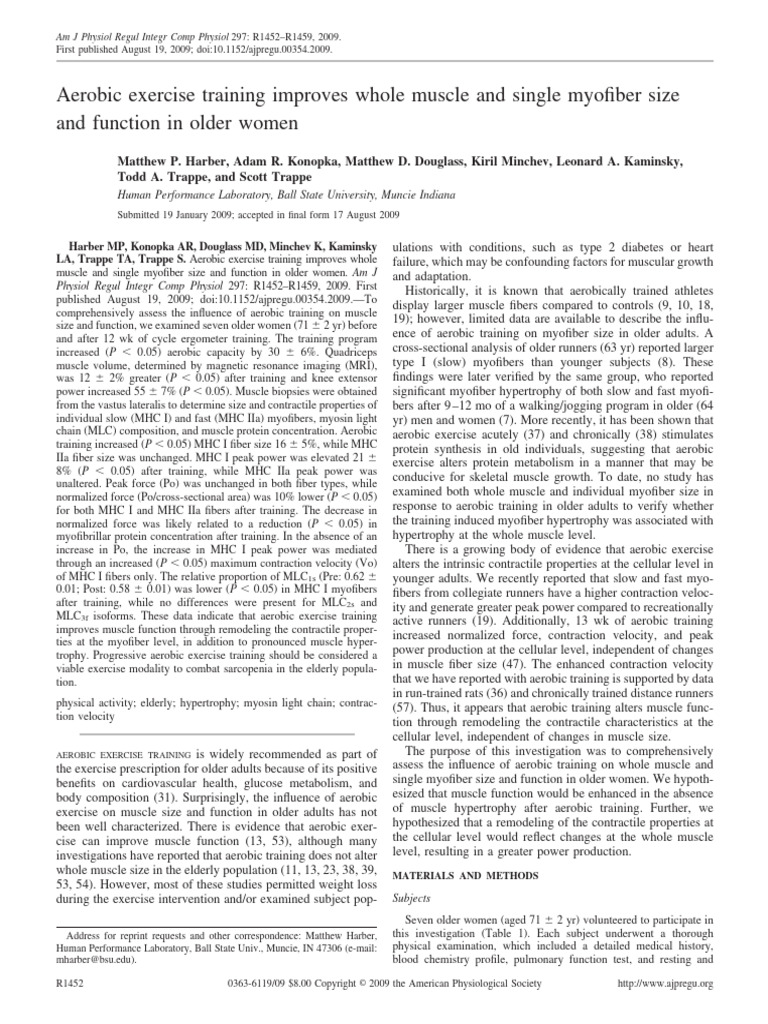 Harber Et Al 2009 Aerobic Exercise Training Improves Whole Muscle and ...