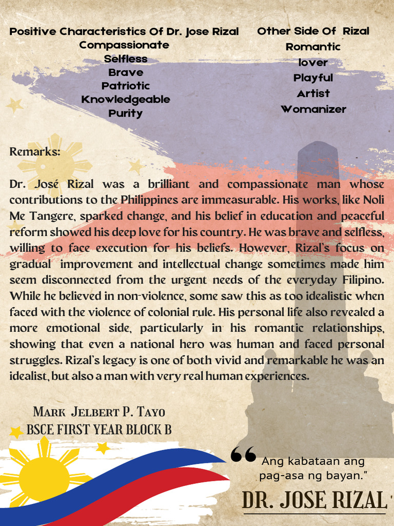 Positive Traits of Dr. Jose Rizal | PDF
