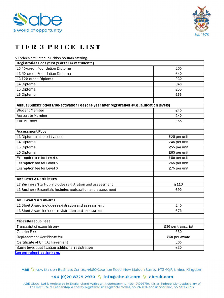 Portsmouth College AAT Level 3 Fees | PDF | Qualifications ...