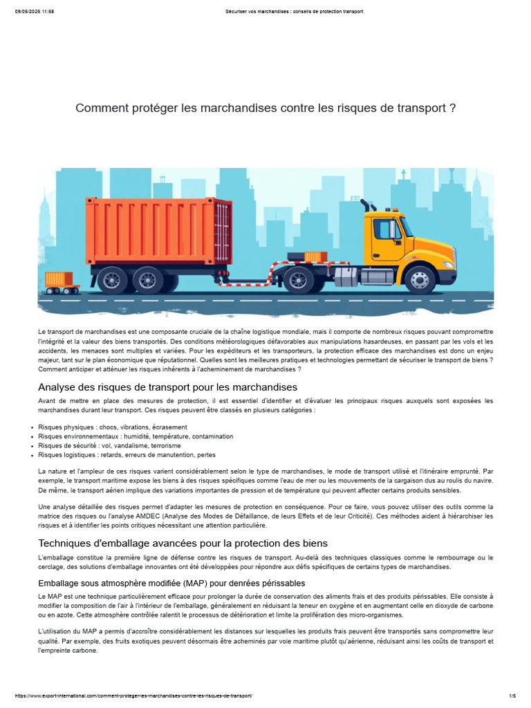 Protection des marchandises en transport | PDF | Logistique | Transport