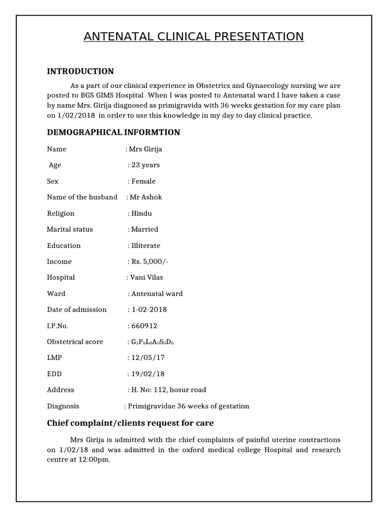 1 ANTENATAL CLINICAL PRESENTATION | PDF | Pregnancy | Uterus