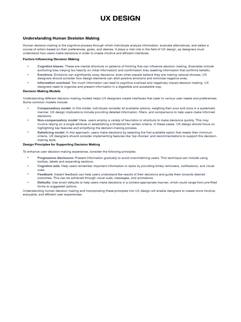Ux Design | PDF | Decision Making | Habits