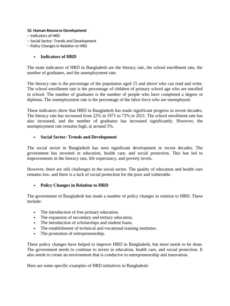 Human Resource Development (B) | PDF | Literacy | Economies