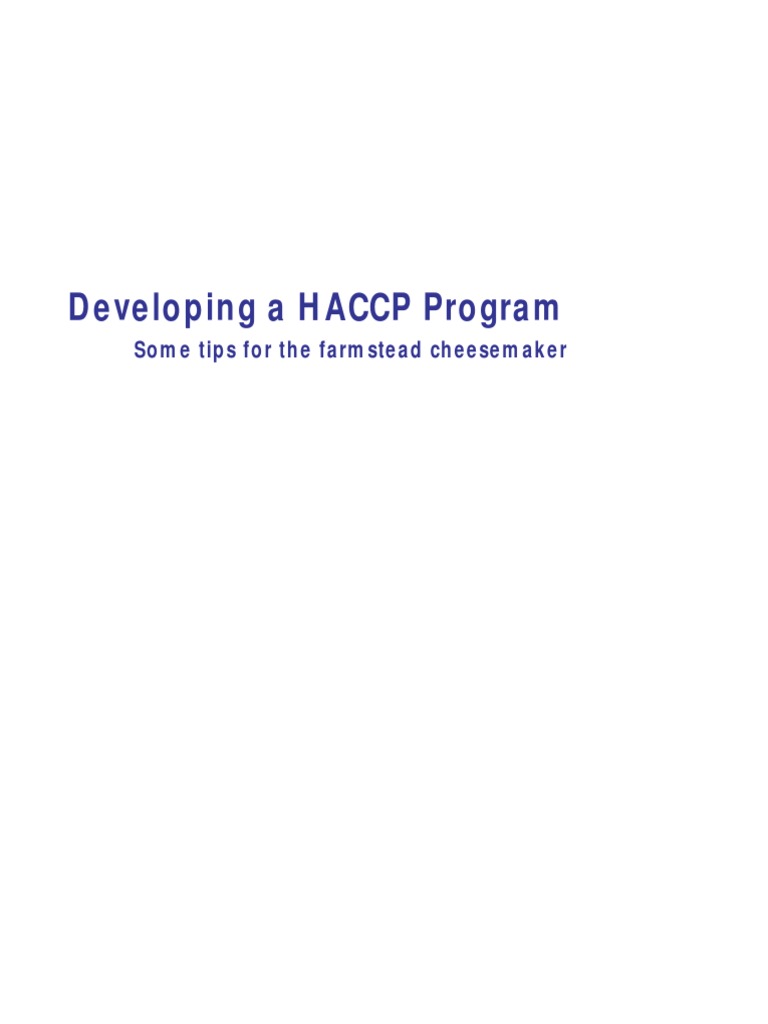 Haccp for Cheese Hazard Analysis And Critical Control Points Nature