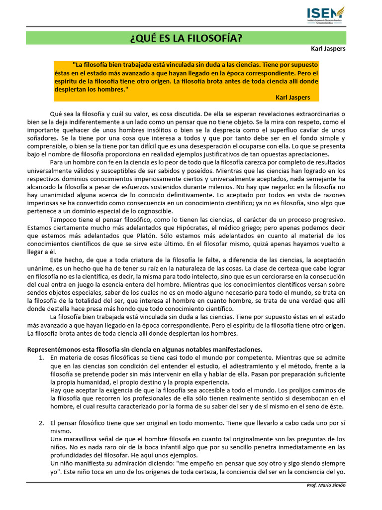 T.P Qué Es La Filosofía | PDF | Verdad | Conocimiento