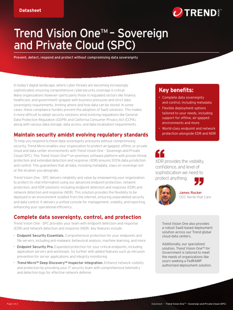 Trend Vision One SPC Datasheet | PDF | Computer Security | Security