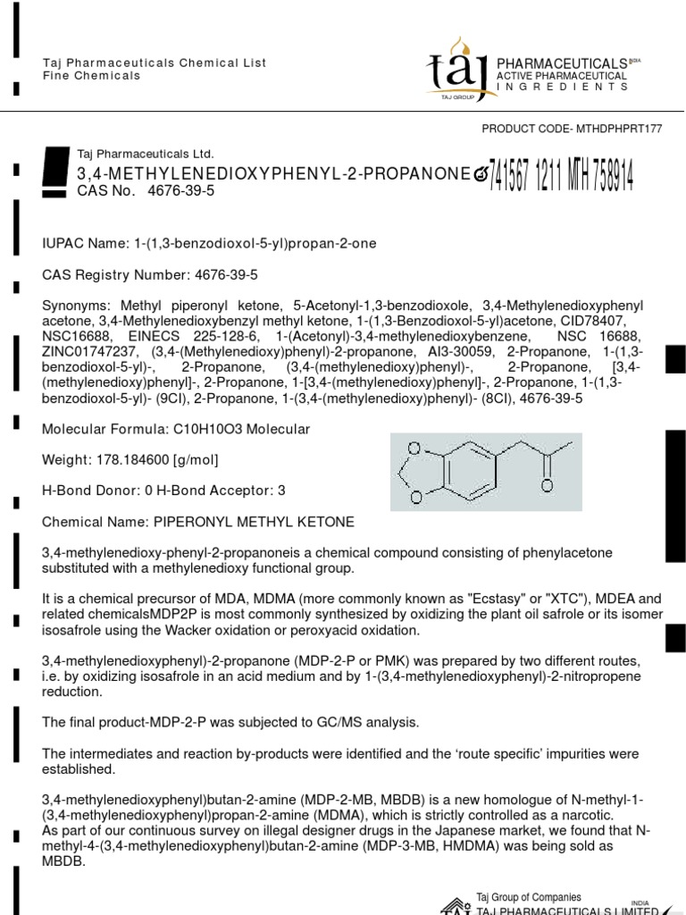 MDP-2-P: Synthesis and Applications | PDF | Chemical Substances | Mass ...