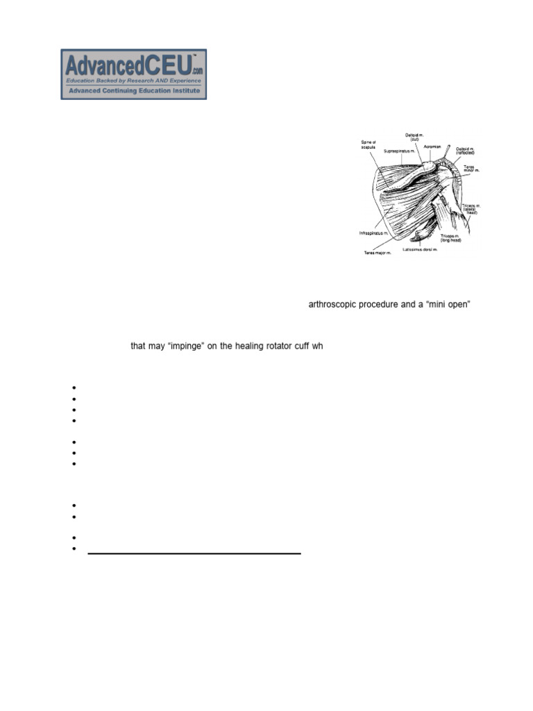 Preoperative Guide for Rotator Cuff Repair | PDF | Shoulder ...
