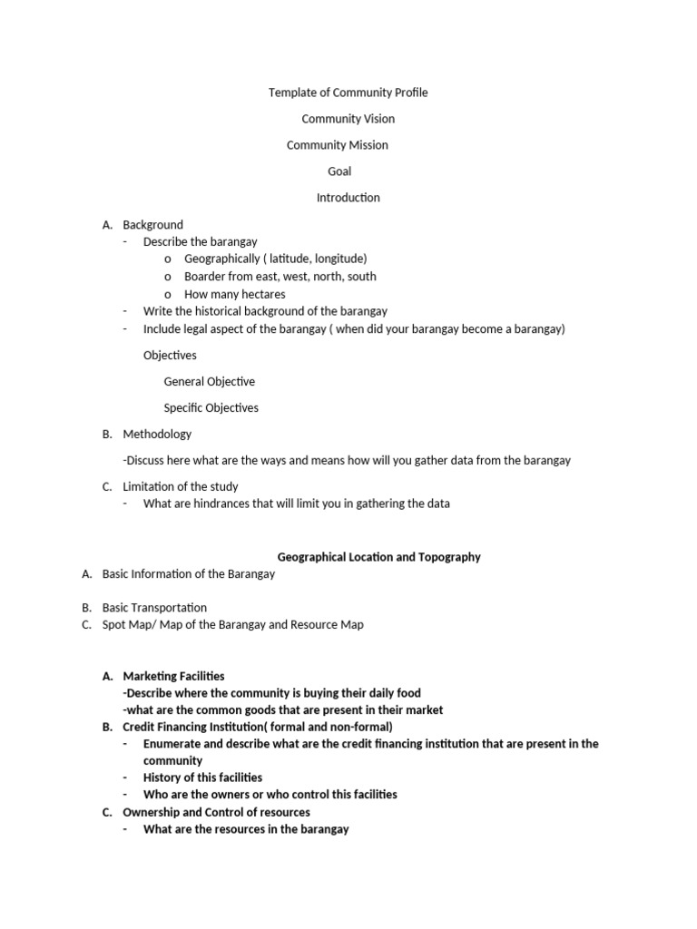 Comprehensive Barangay Community Profile | PDF | Aggression | Human Rights