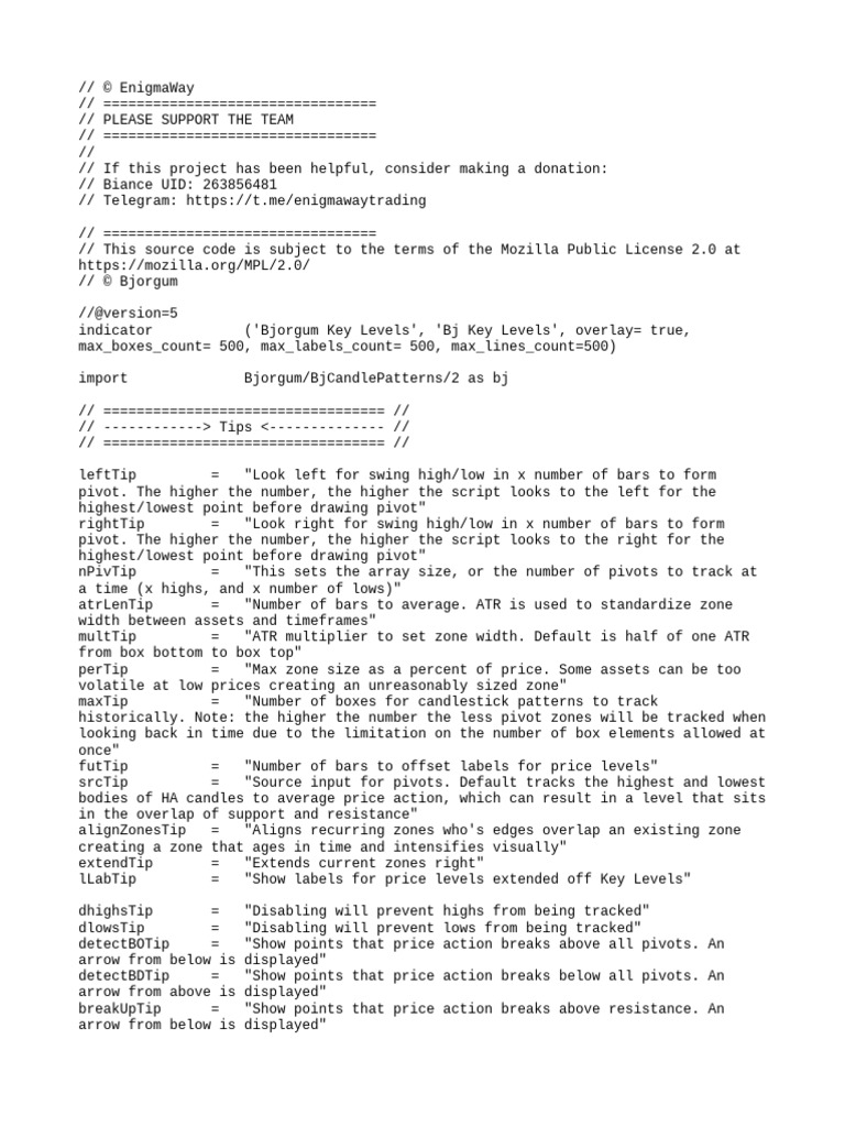 Bjorgum Key Levels Indicator Guide | PDF | Software Engineering | Computing