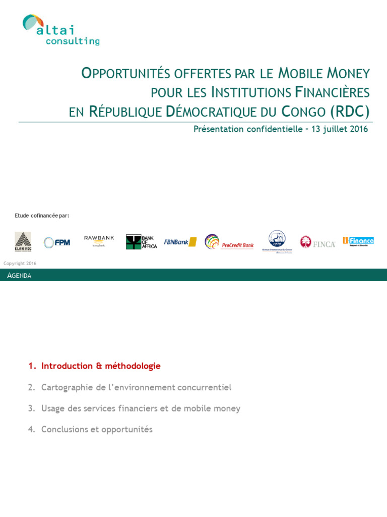 Opportunités Mobile Money en RDC | PDF | Guichet automatique bancaire ...