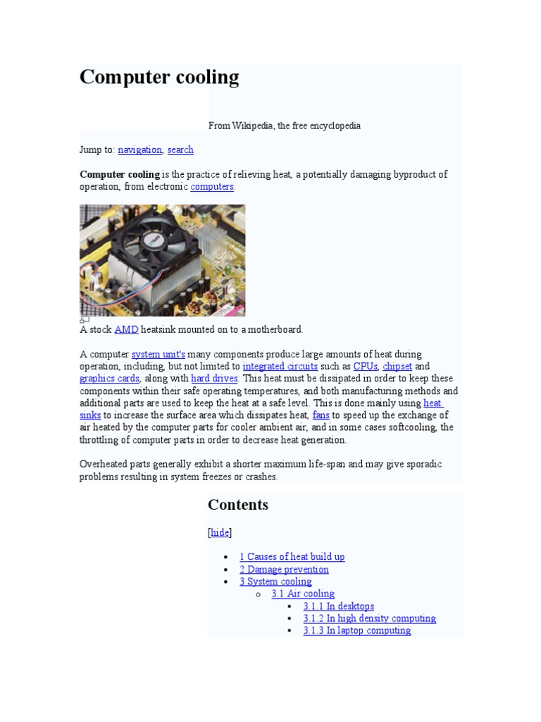 Computer Cooling Methods | Download Free PDF | Computer Engineering ...