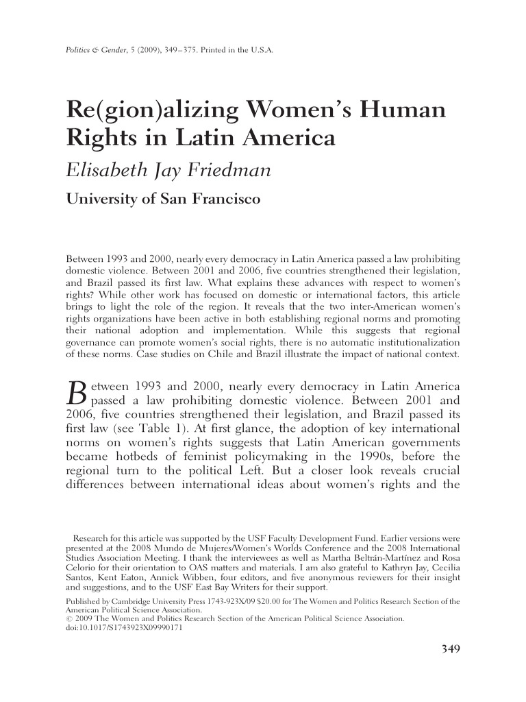 Advancing Women's Rights in Latin America | PDF | Violence Against ...