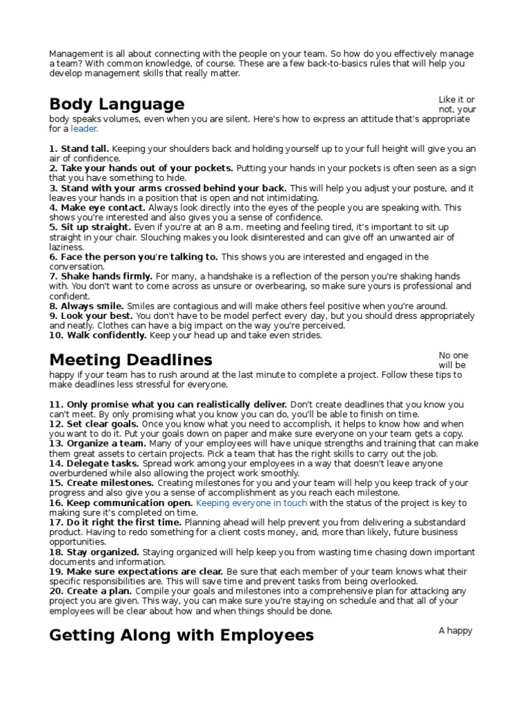 Body Language | PDF | Body Language | Business