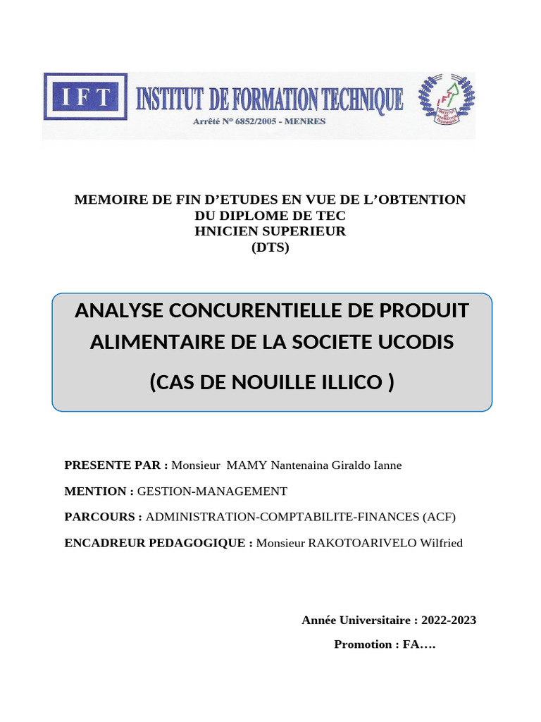 Analyse concurrentielle d'Ucodis | PDF | Business | Gestion des ...