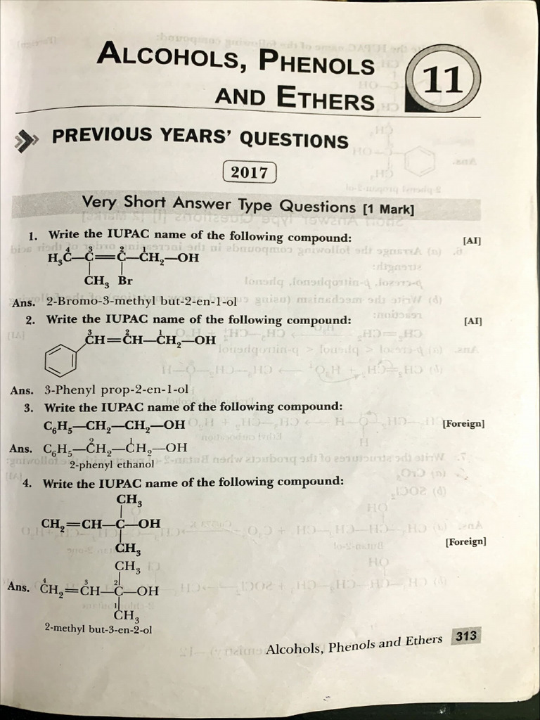 Alcohols Phenols and Ethers | PDF