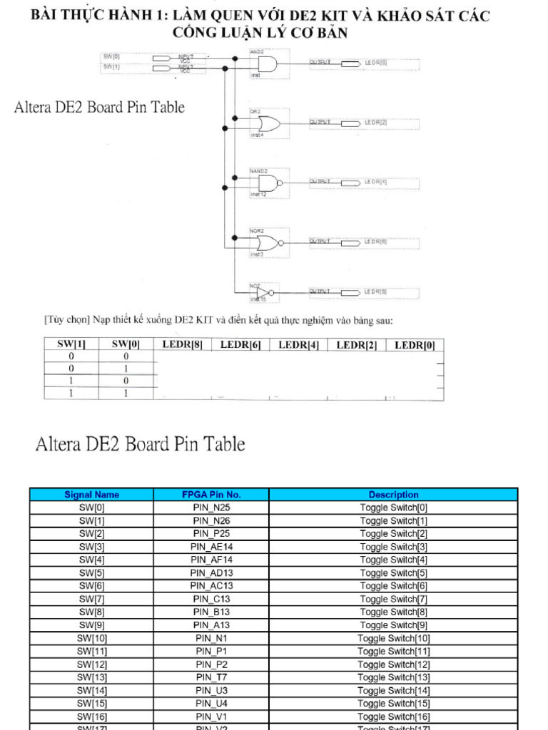 DE2 Pin Assignment | PDF