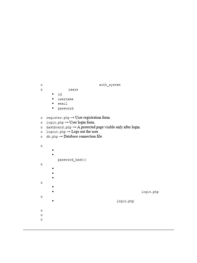 PHP MySQL User Authentication System | PDF