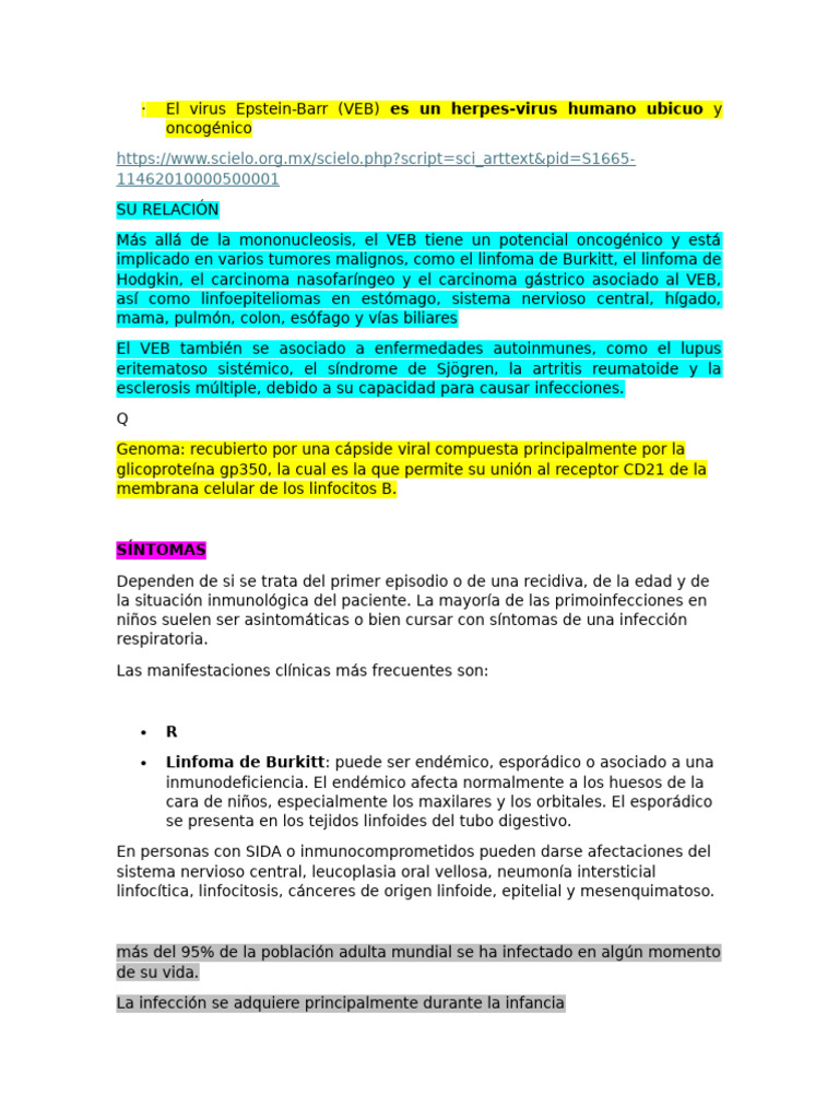 Virus Epstein-Barr: Riesgos y Tratamiento | PDF | Virus | Infección
