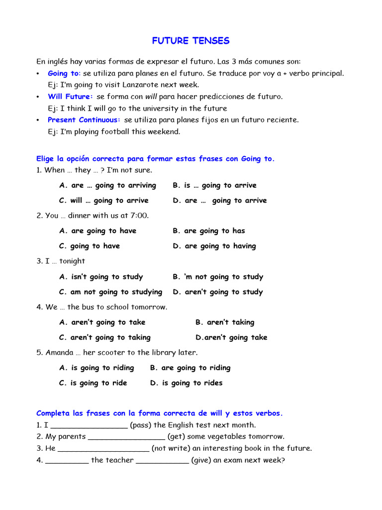 Understanding Future Tenses in English | PDF