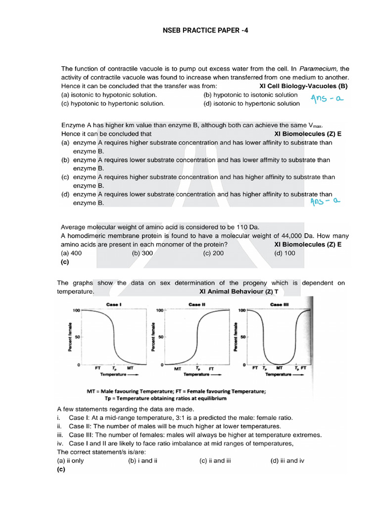 Nseb Practice Paper 4 | PDF