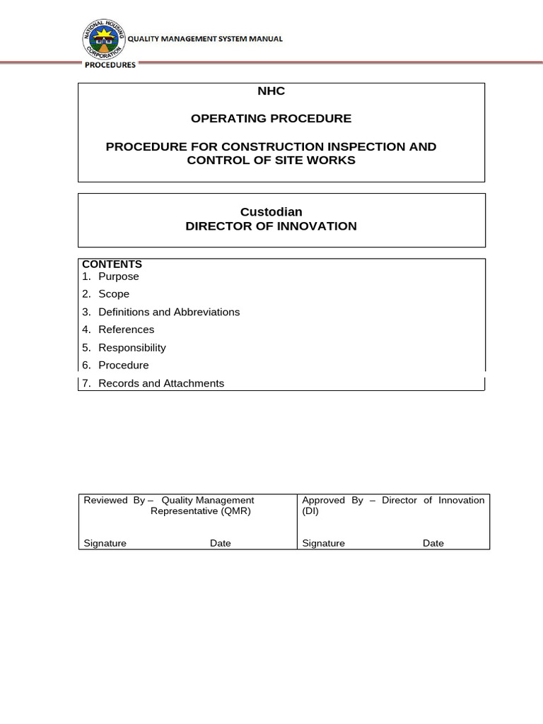 Const Insp and Control of Site Works | PDF