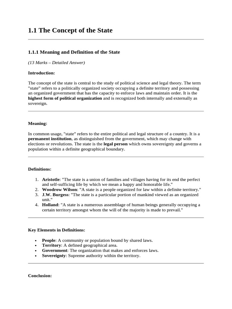 Understanding the Concept of State | PDF | State (Polity) | Sovereignty