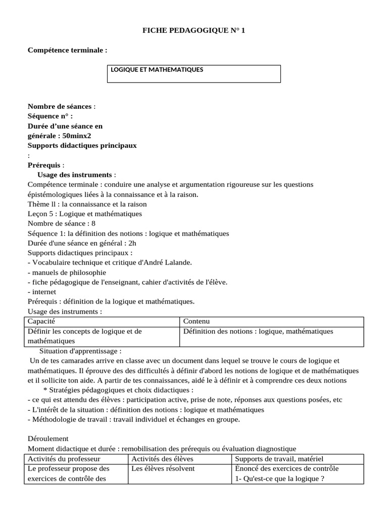 Logique et Mathématiques : Définition et Approche | PDF | Mathématiques ...