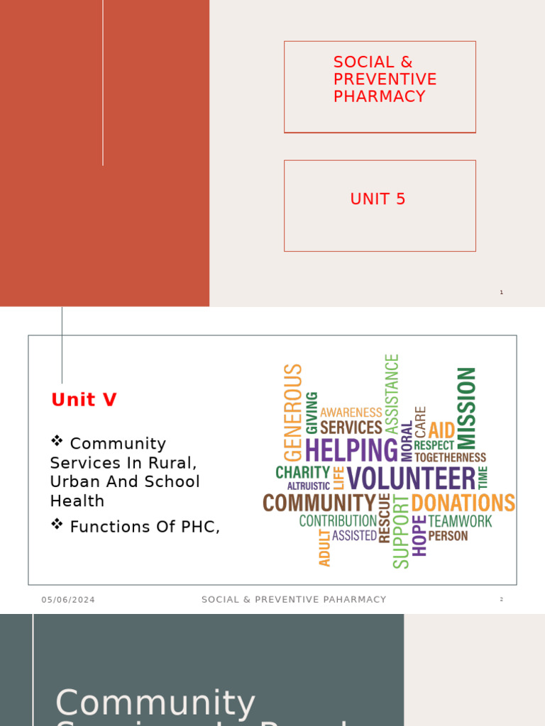 Community Health Services Overview | PDF | Pharmacy | Health Care