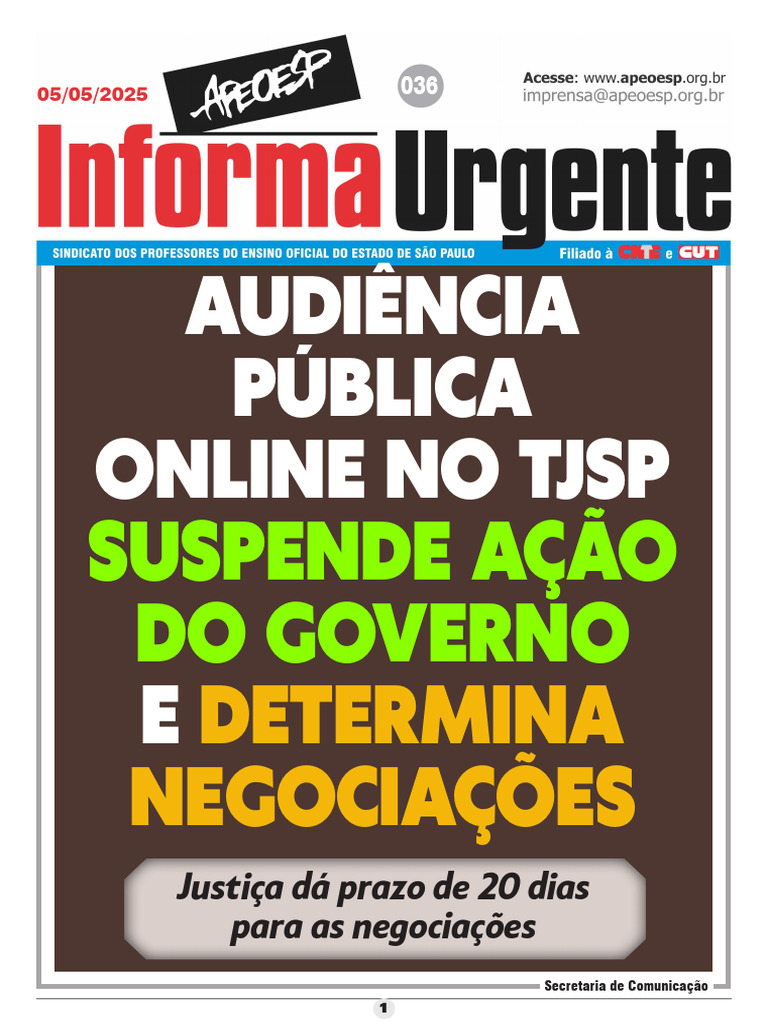Informa Urgente 036 25 | PDF