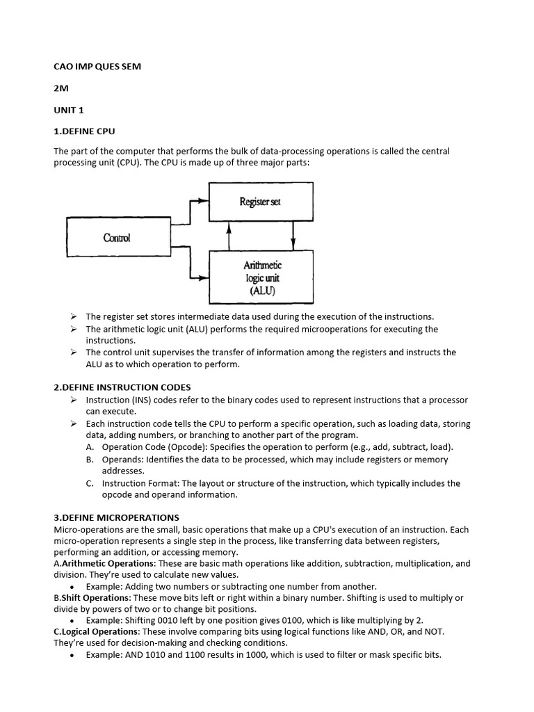 CPU Architecture and Operations Explained | PDF | Computer Data Storage ...