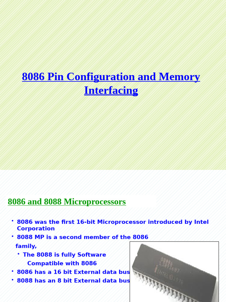 8086 Microprocessor Pin and Memory Guide | PDF | Random Access Memory ...