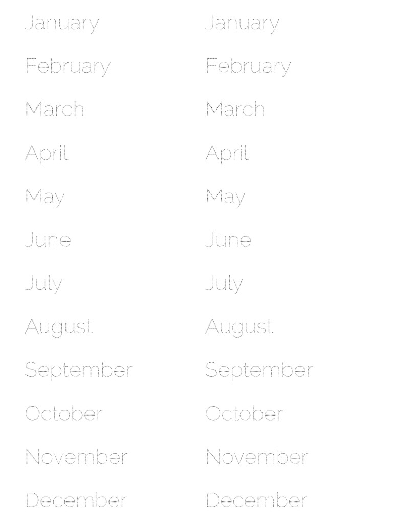 January February March April May June July August September October ...