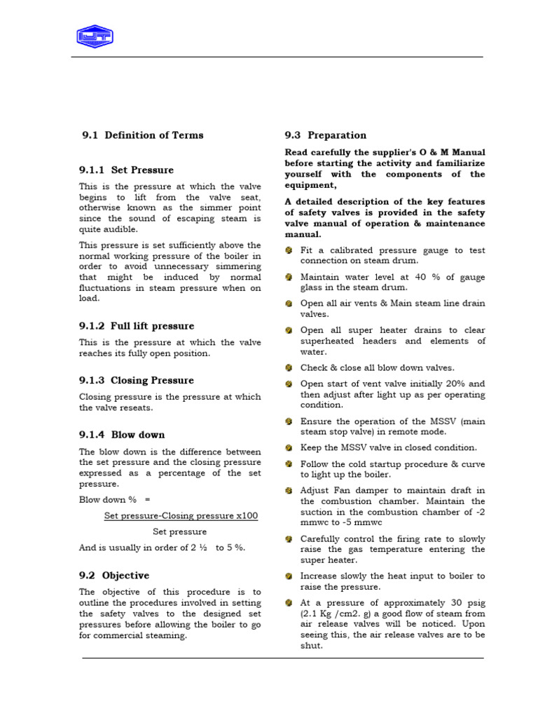 Section 9 Safetyvalve R00 | PDF | Valve | Boiler