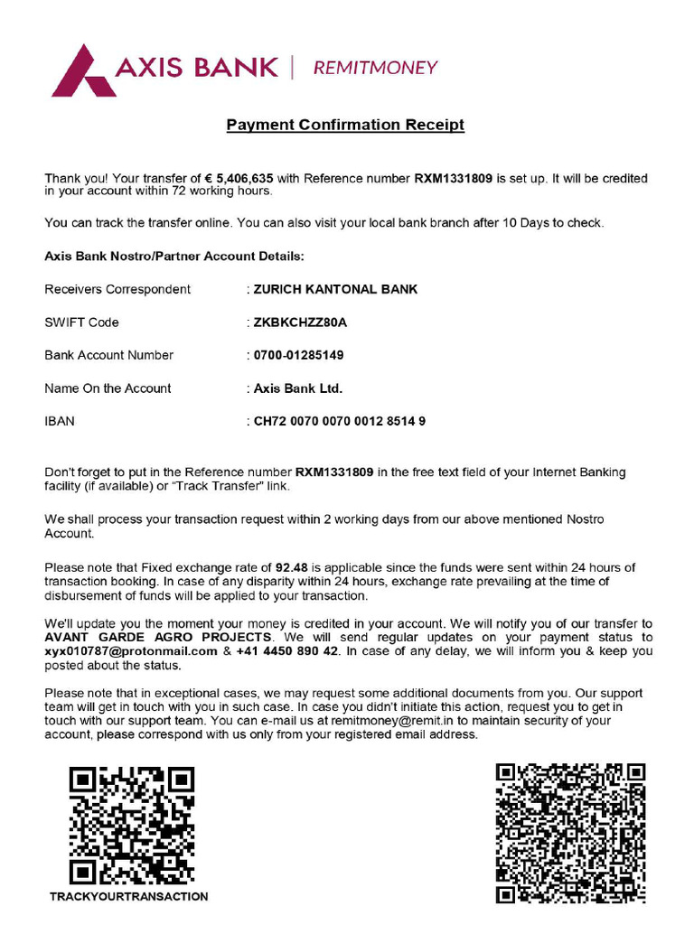 RemitMoney Transaction Receipt RXM1331809 | PDF