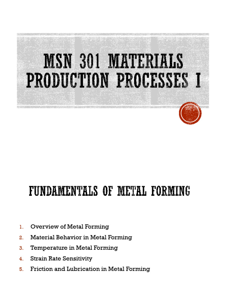 Metal Forming and Deformation Processes | PDF | Deformation ...