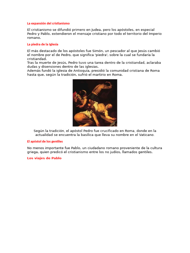 La Expansión Del Cristianismo | PDF | San Pedro | imperio Romano