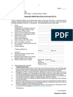 Ex-employee Mediclaim Form 2012-13