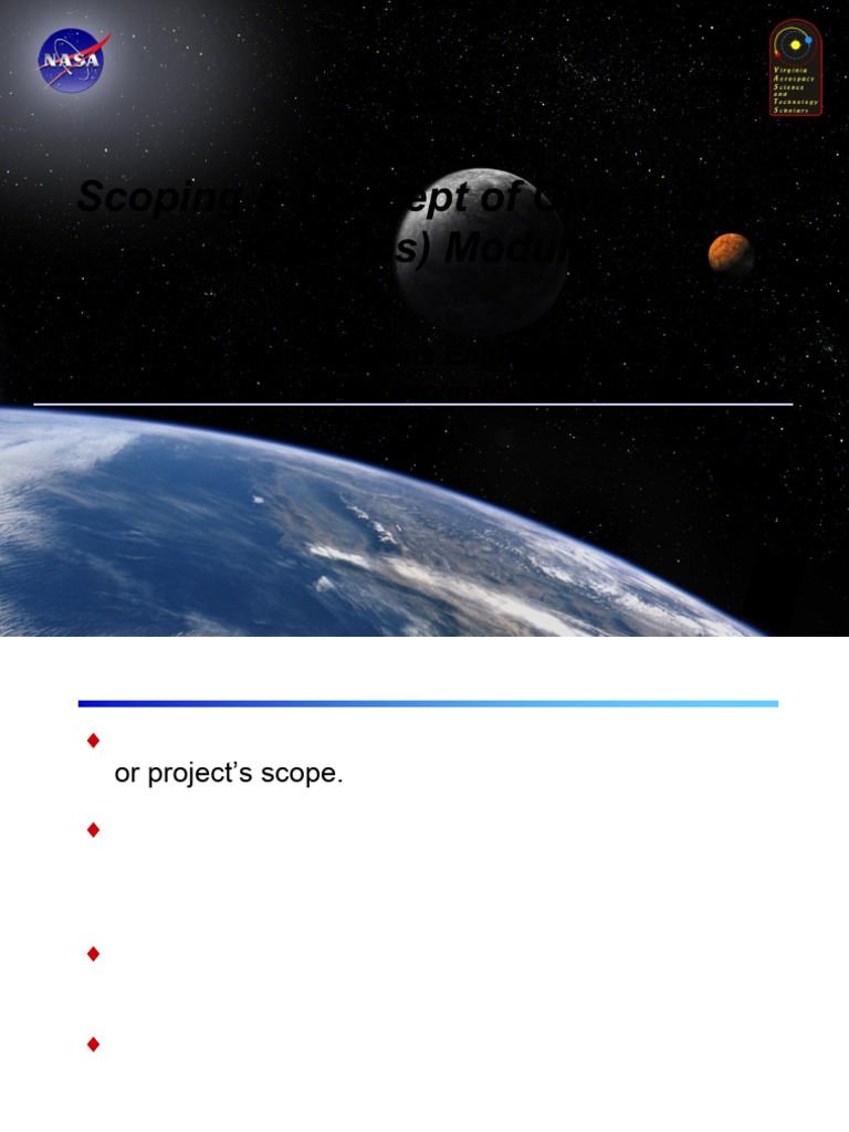 Space Systems Engineering: ConOps Overview | PDF | Nasa | Space Rendezvous