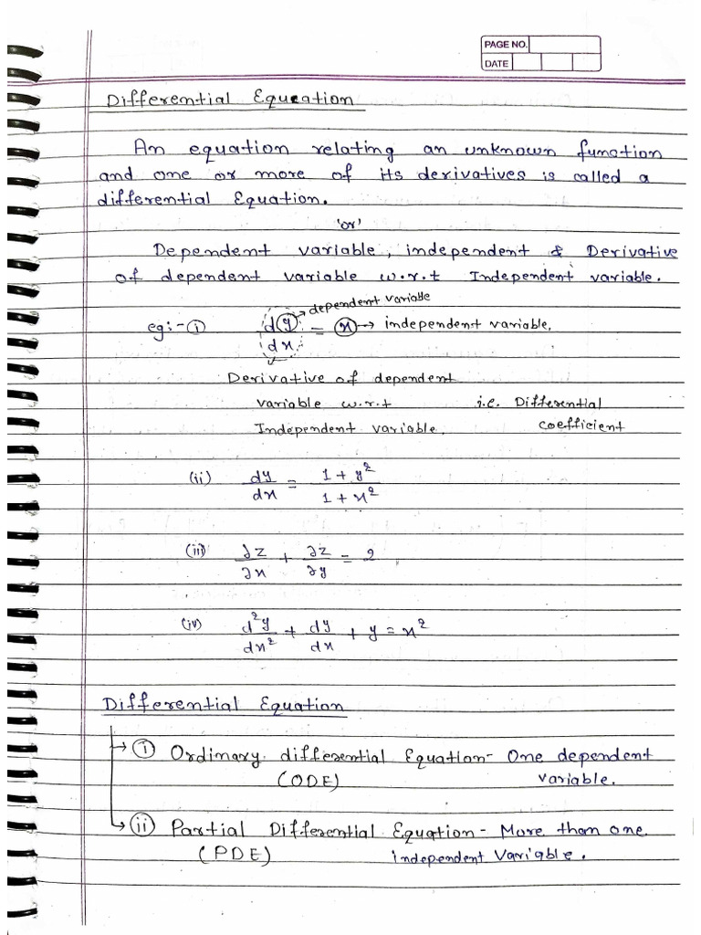 ODE Notes Venu Sir | PDF