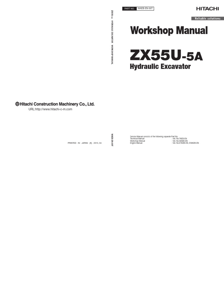 Hitachi ZX55U-5A Workshop Manual | PDF