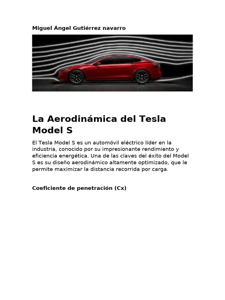 Aerodinámica del Tesla Model S: Claves y Cx | PDF | Tesla Model S ...
