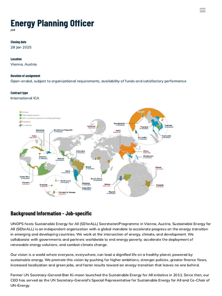 Energy Planning Officer Position in Vienna | PDF | Geographic ...