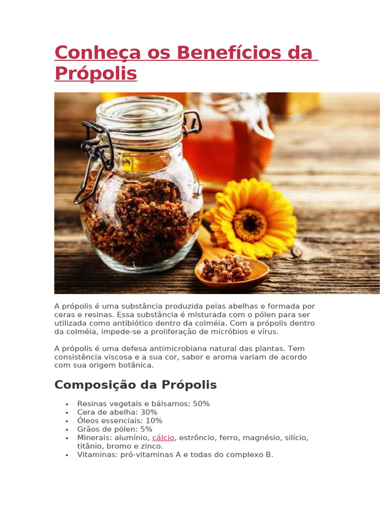 Benefícios e Propriedades da Própolis | PDF | Sistema imunológico | Câncer