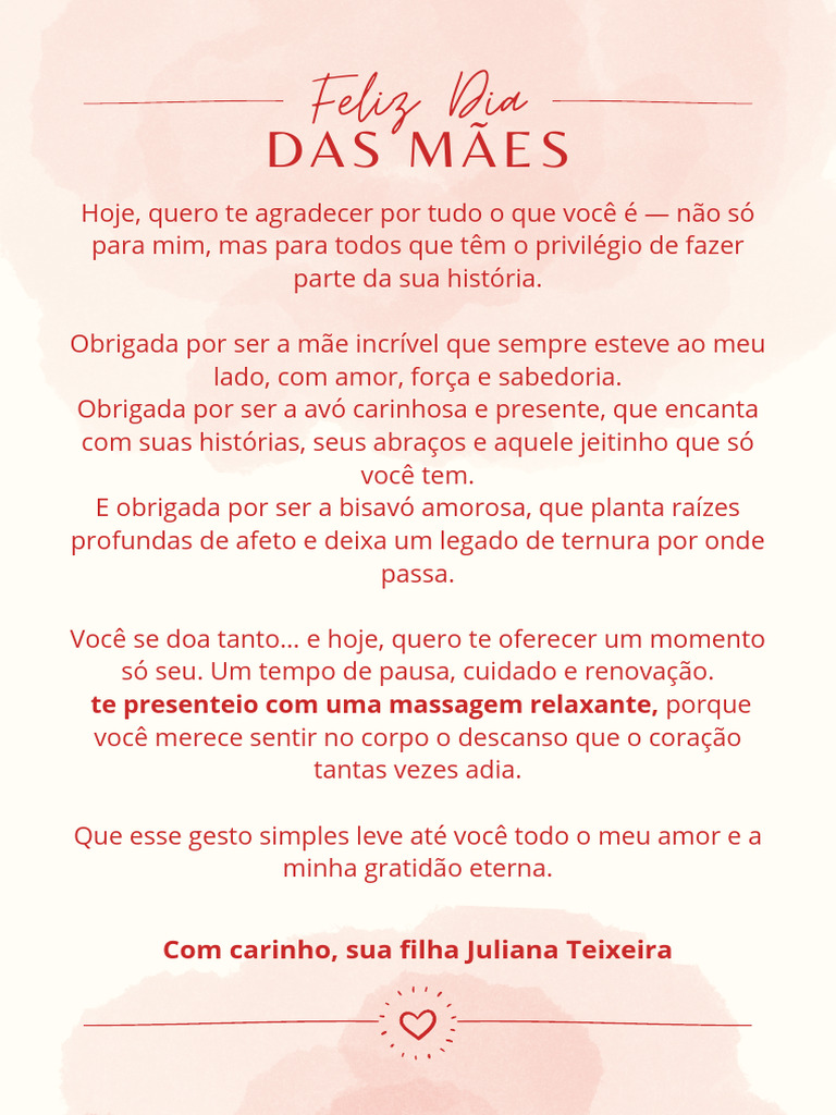Papel A4 rosa simples de feliz dia das mães para cartinha.pdf | PDF